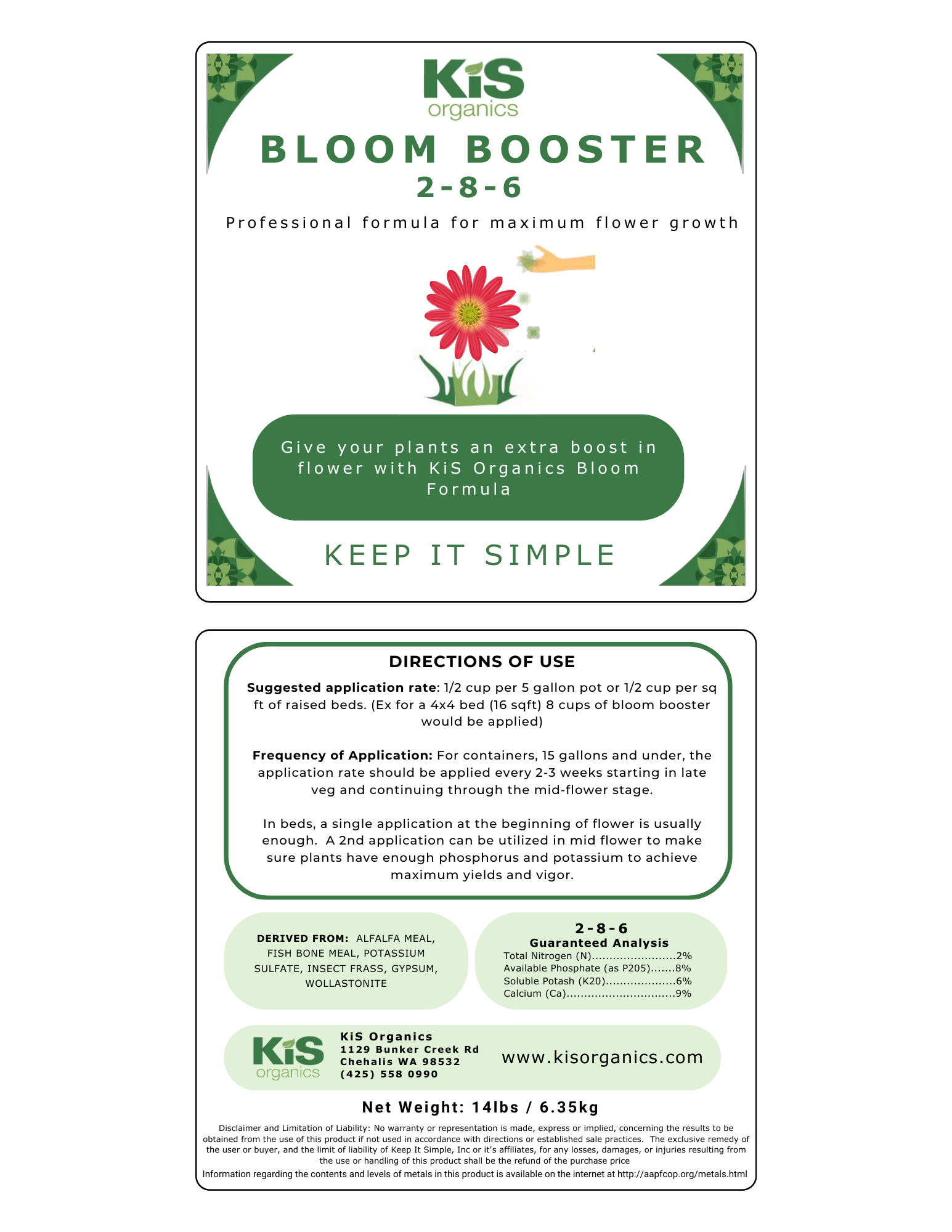 KiS Organics Bloom Booster 2-8-6