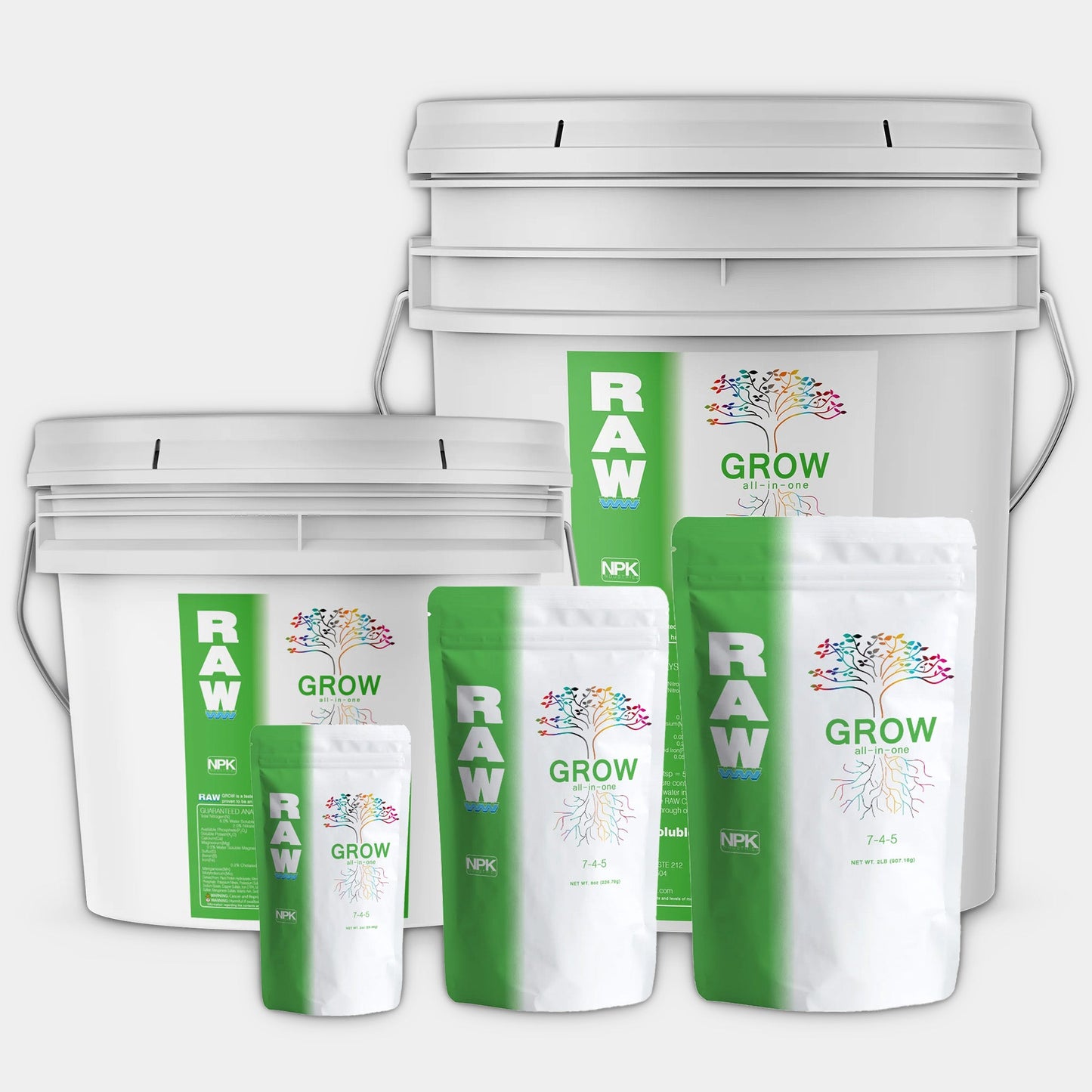 RAW GROW | All in One Water Soluble Nutrient Blend | Vegetative Base Fertilizer