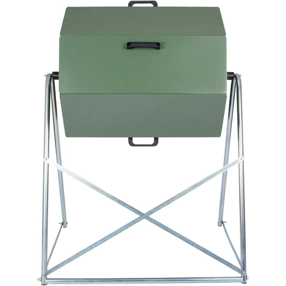 Jora Outdoor Compost Tumbler - Dual Chambers, Dual Doors & Galvanized Steel Construction - 33 Gallon Capacity - Rotating, Heat G