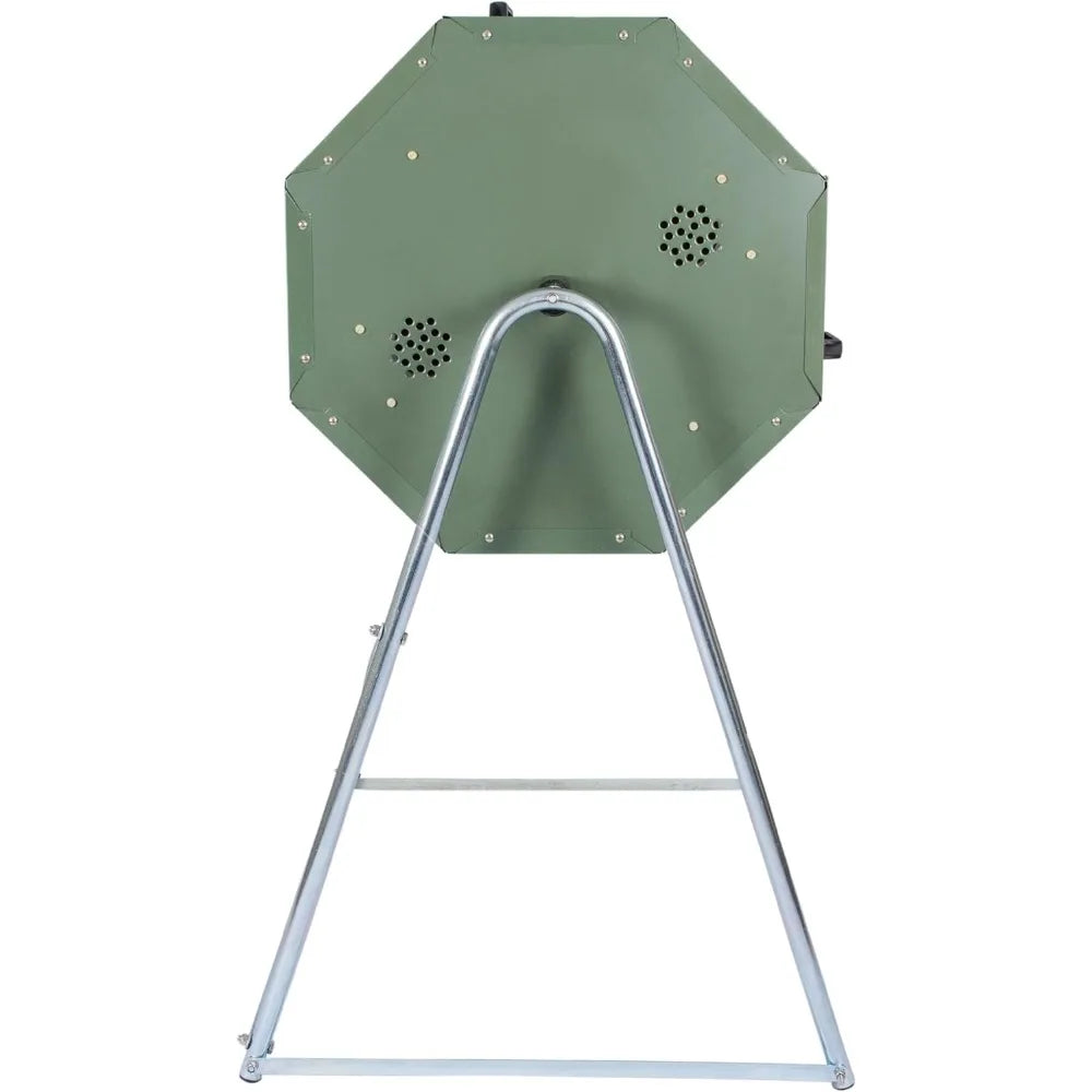Jora Outdoor Compost Tumbler - Dual Chambers, Dual Doors & Galvanized Steel Construction - 33 Gallon Capacity - Rotating, Heat G