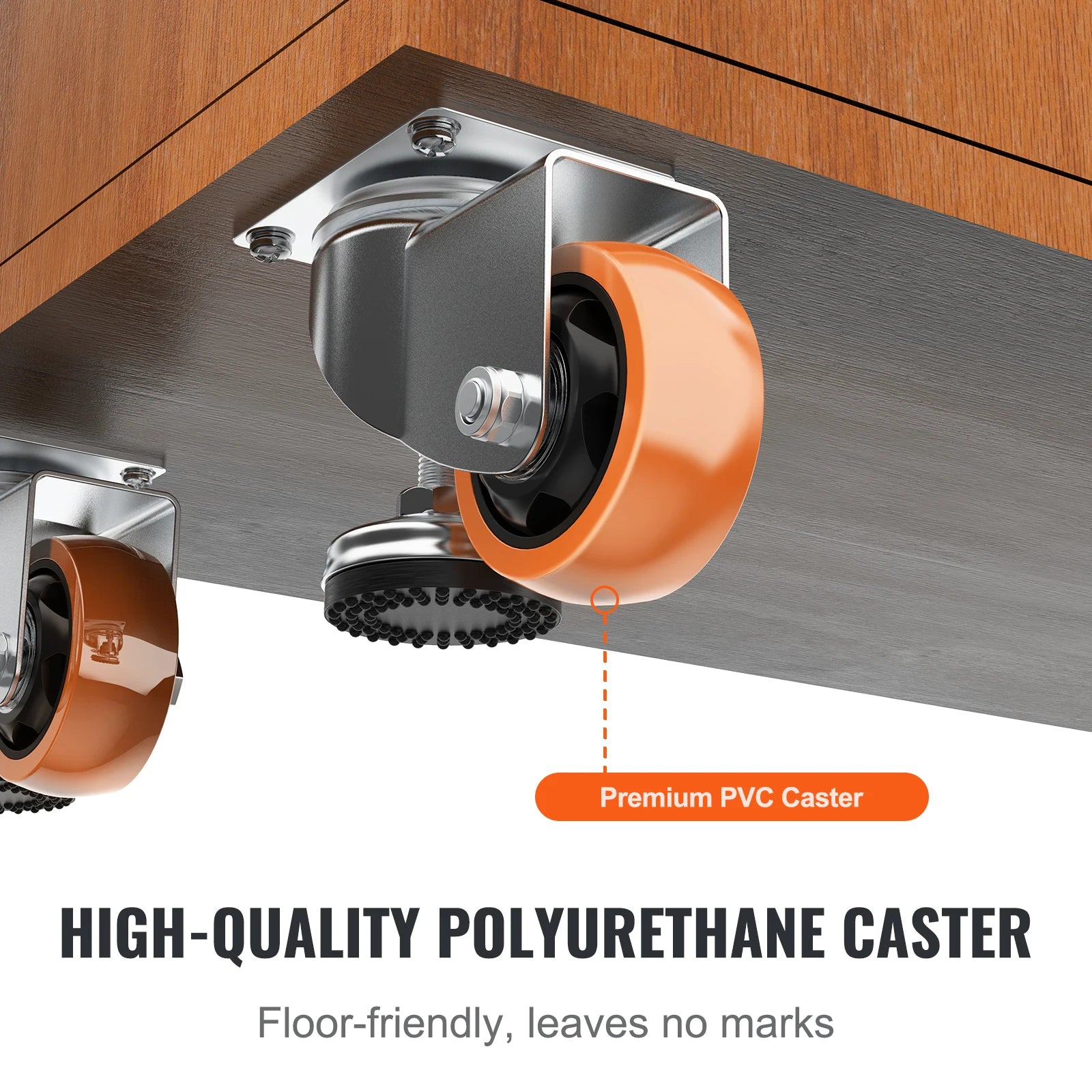 VEVOR 4pcs Leveling Casters 3 in Diameter 360 Degree Swivel Caster Wheels Adjustable with Feet for Workbench Machine Furniture