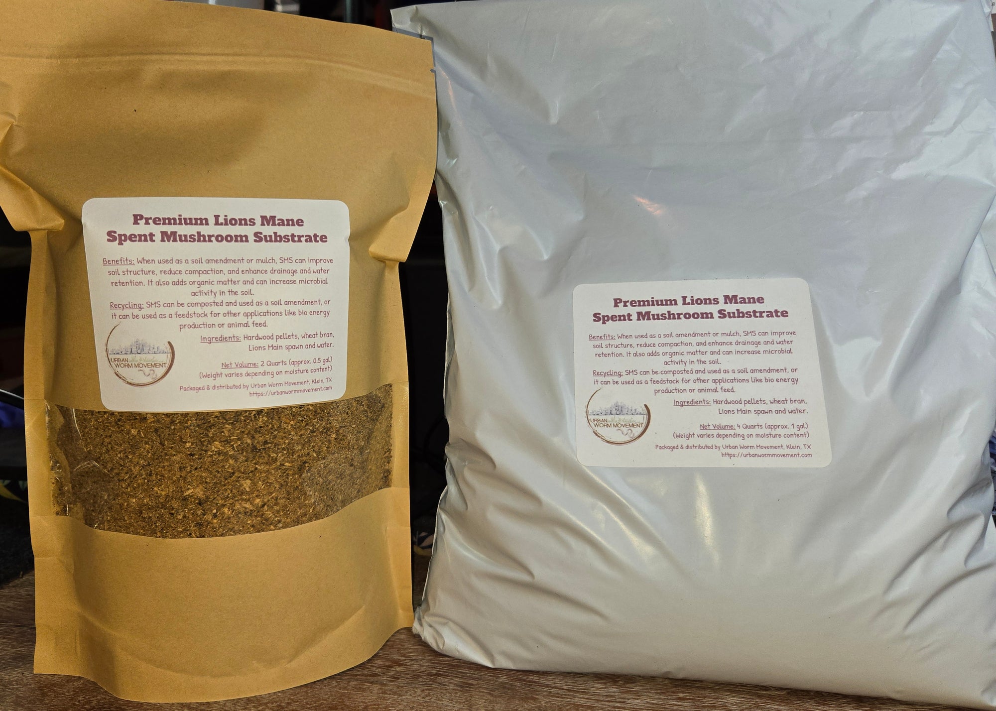 Premium Lion’s Mane Spent Mushroom Substrate – Worm Bedding & Soil Booster
