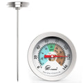 Compost Soil Tester Meter 20cm Measuring Probe Stainless Steel Thermometer Temperature Monitor for Garden Lawn Plant Pot Tools
